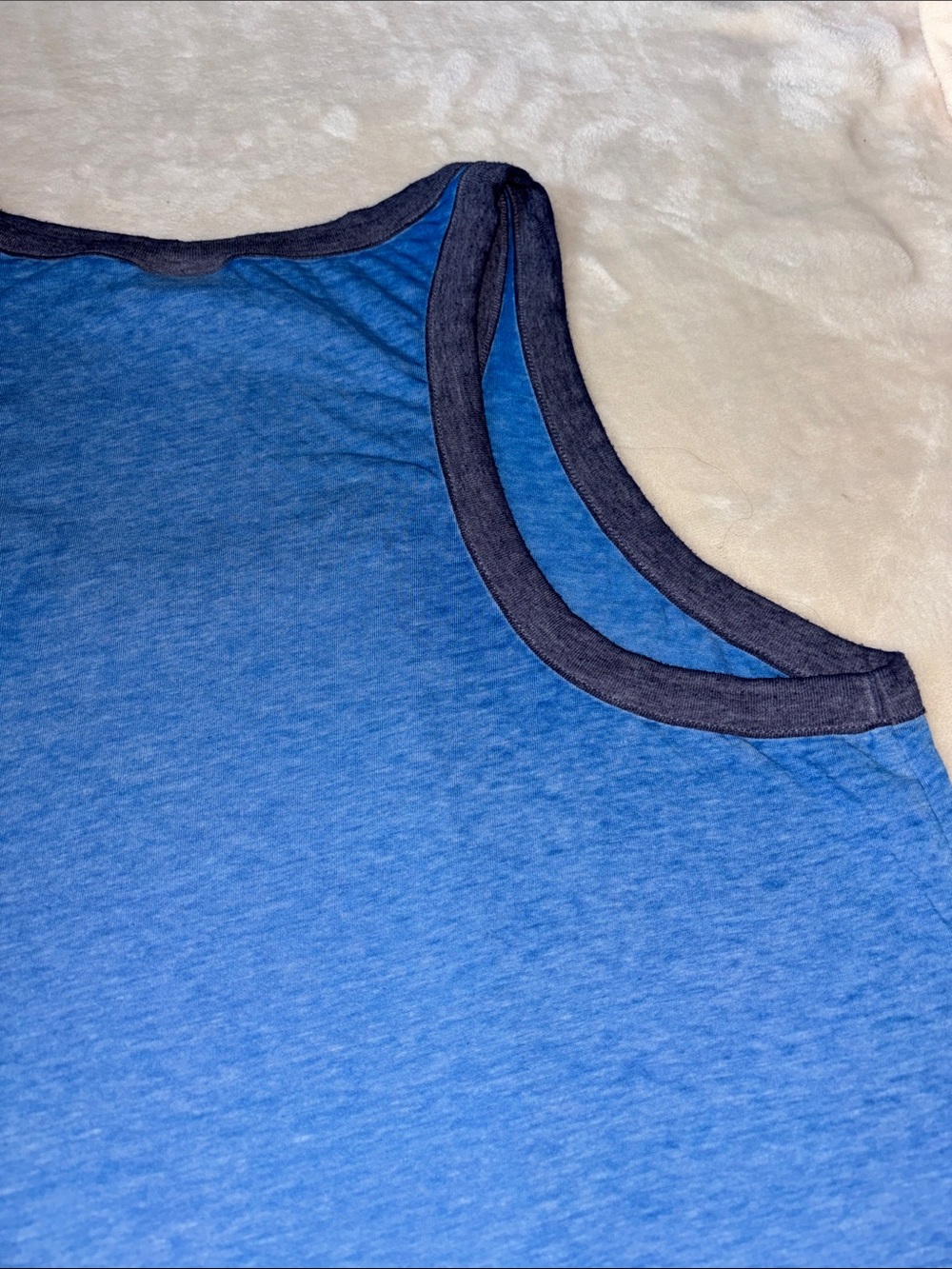Mossimo Supply Co. Blue Colorblock Scoop Tank SZ L - Picture 6 of 7